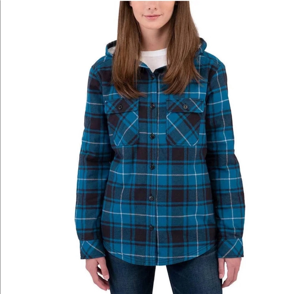 Boston Traders Plush Lined Flannel Hoodie Jacket